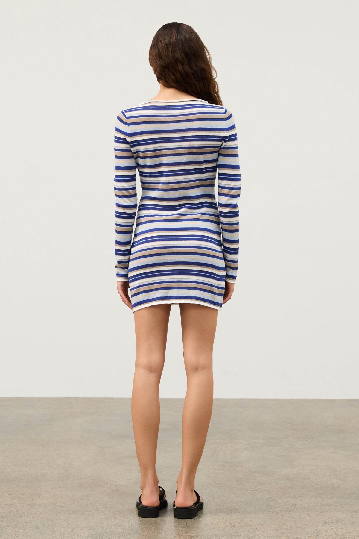 Ocean Retro Stripe Knit Dress