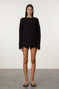 Black Boucle Knit Jumper
