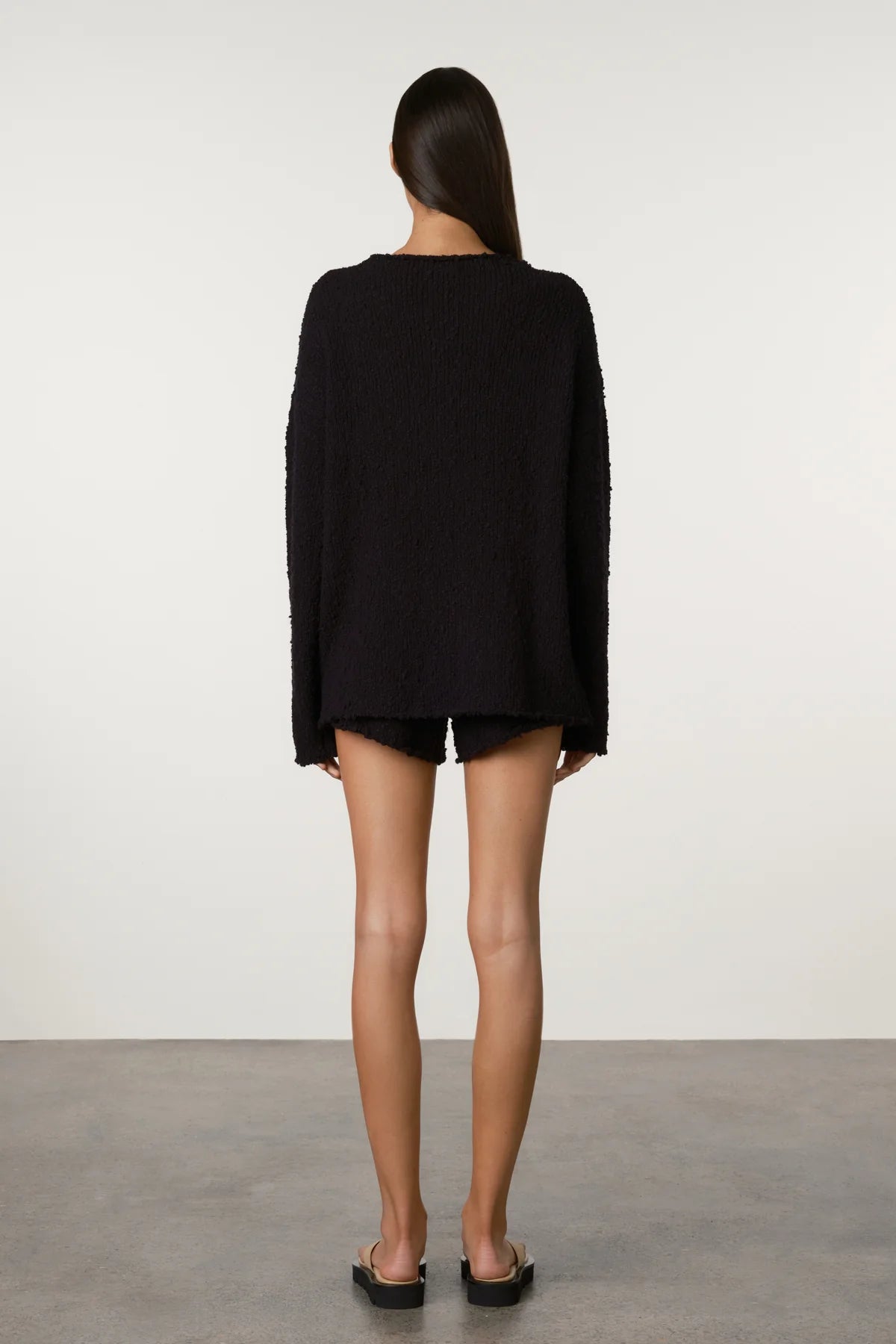 Black Boucle Knit Jumper