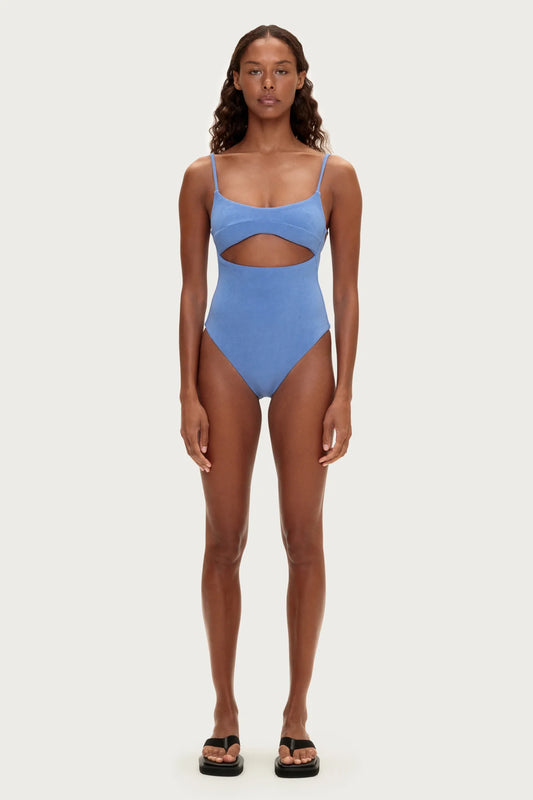 Towelling One Piece- Blue