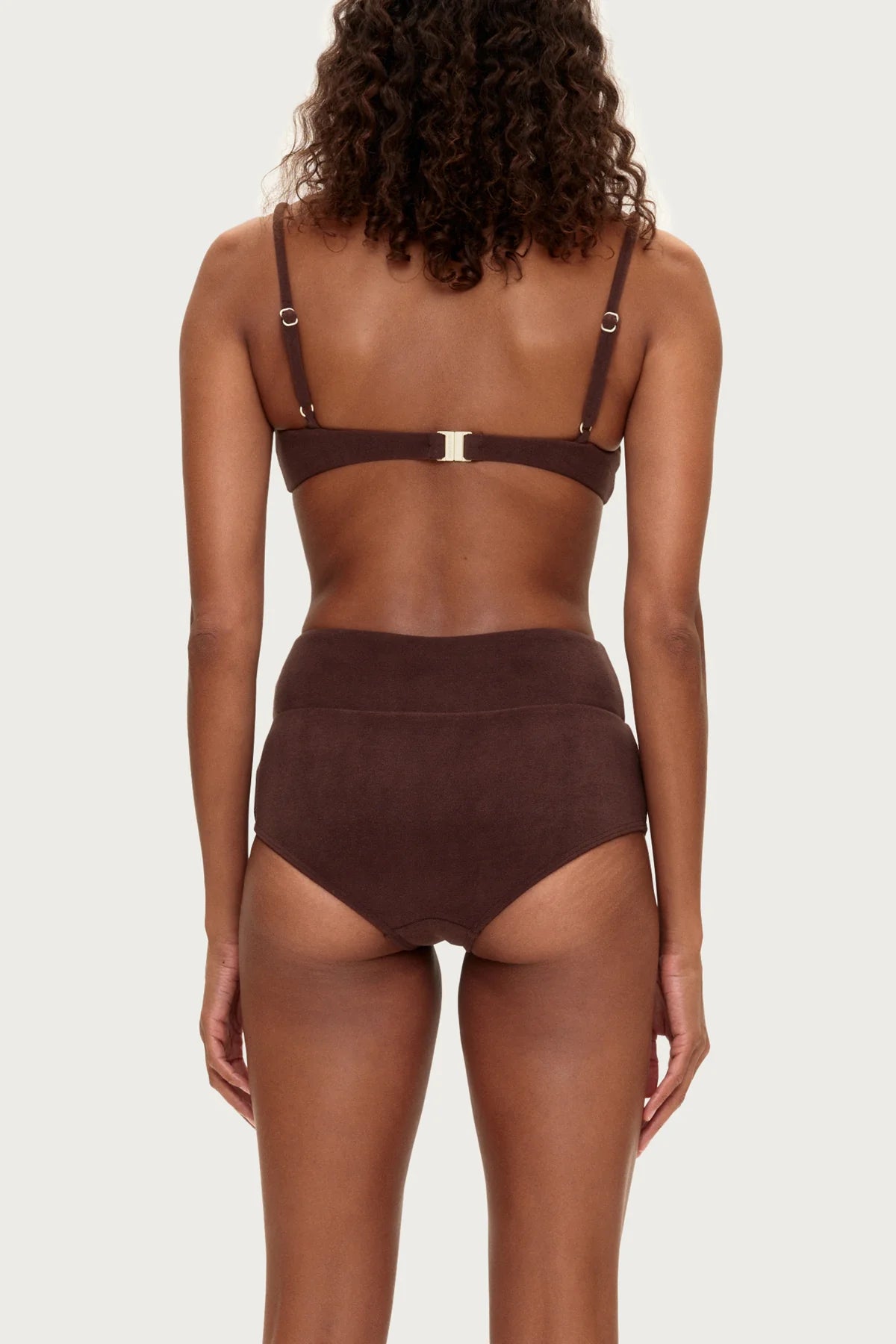 Towelling Bralette Top- Chocolate