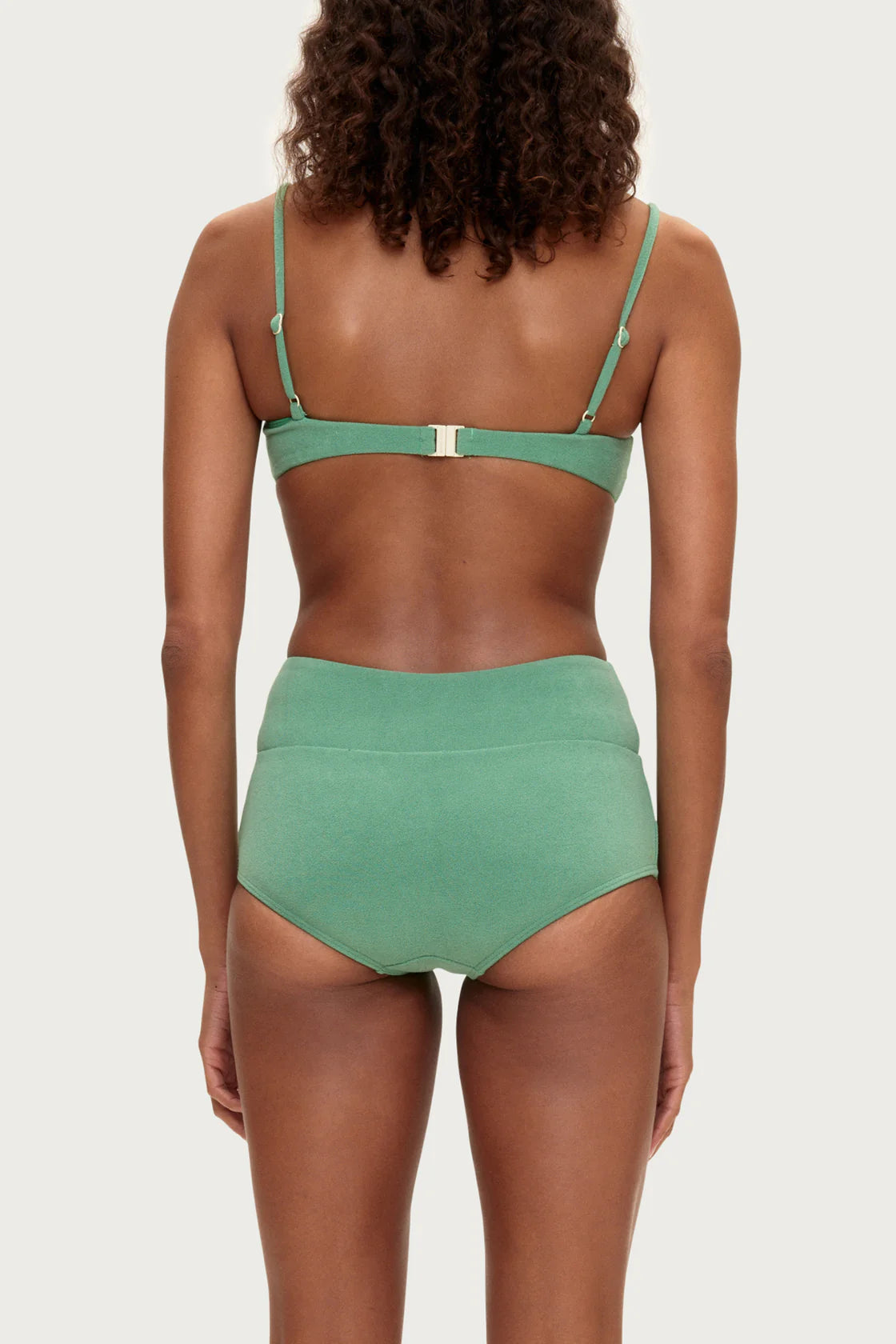 Towelling Bralette Top- Green