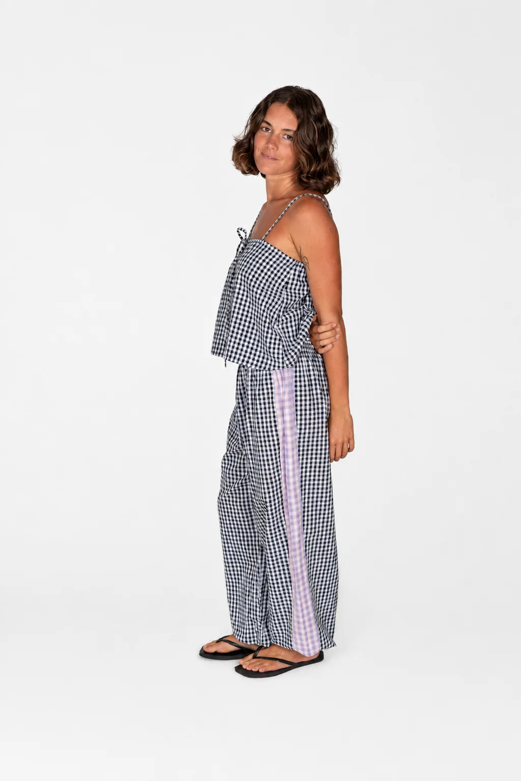 Aura Genie Pants in Black Gingham