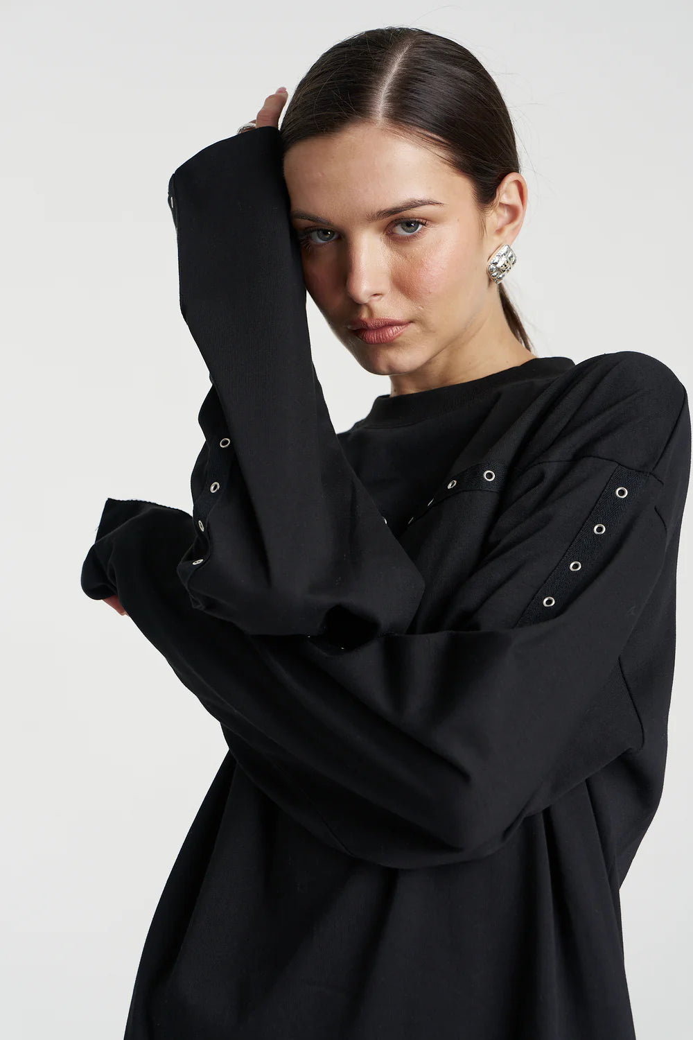 Eyelet LS Top - Black