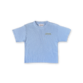 Organic Ribbed Knit Logo Tee- Ocean