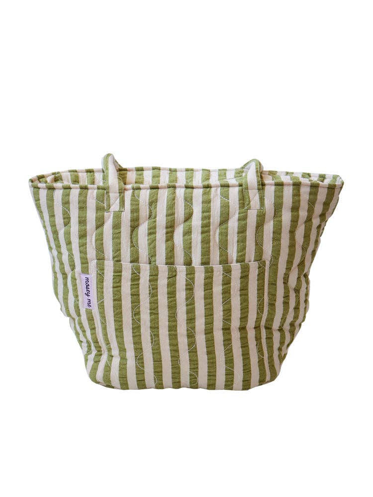 Pistachio Seersucker Quilted Bag