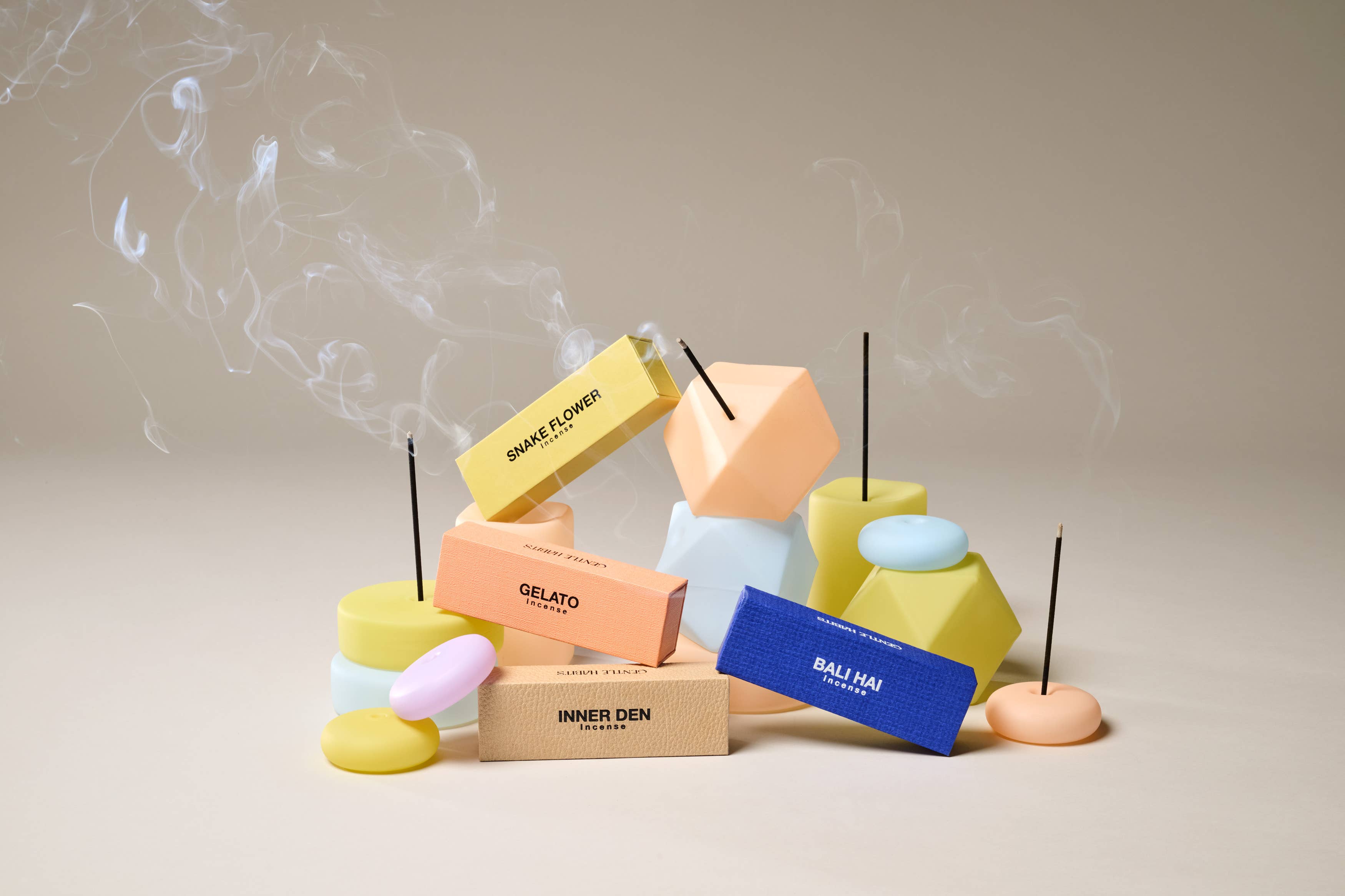 Frosted Glass Holder Large - Blue