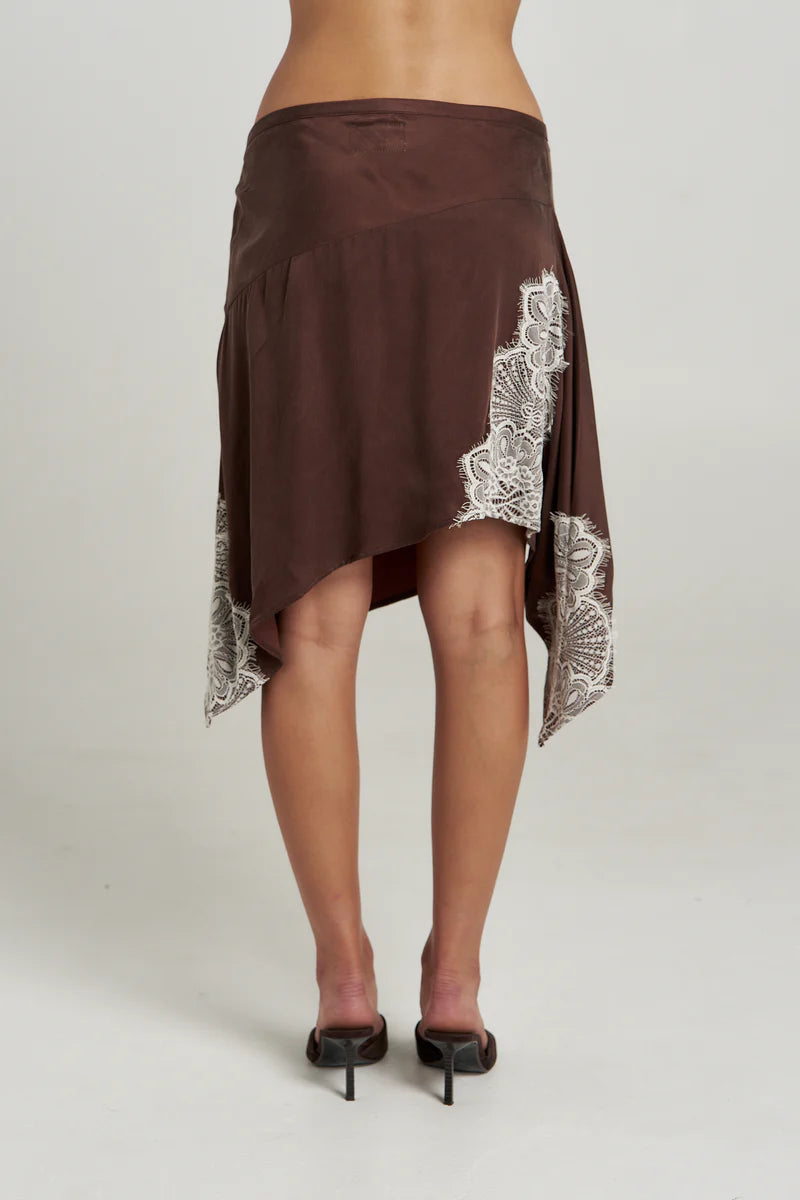 Florence Asym Skirt - Espresso