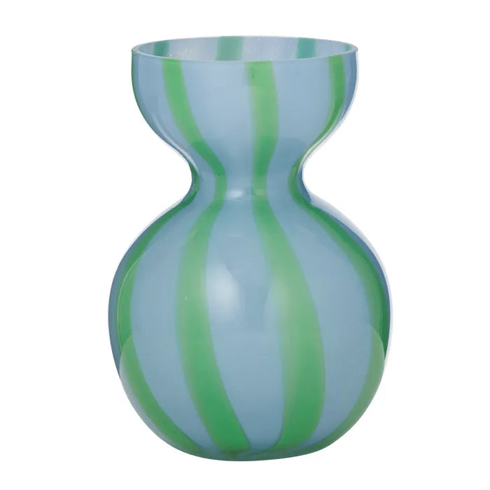 Bobbi Glass Vase- Sky/Emerald