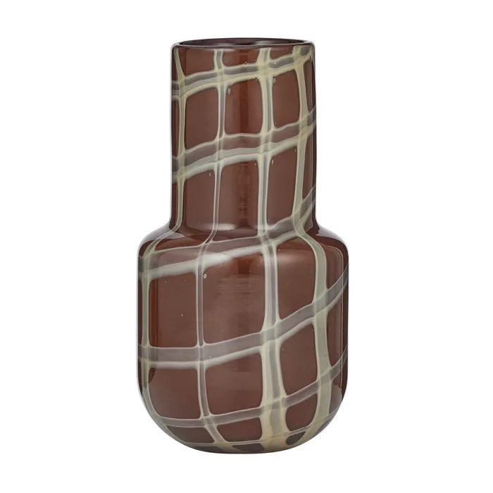 Gannon Glass Vase Small - Choc/Ivory