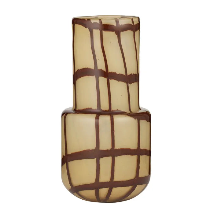 Gannon Glass Vase Large -Ivory/Choc