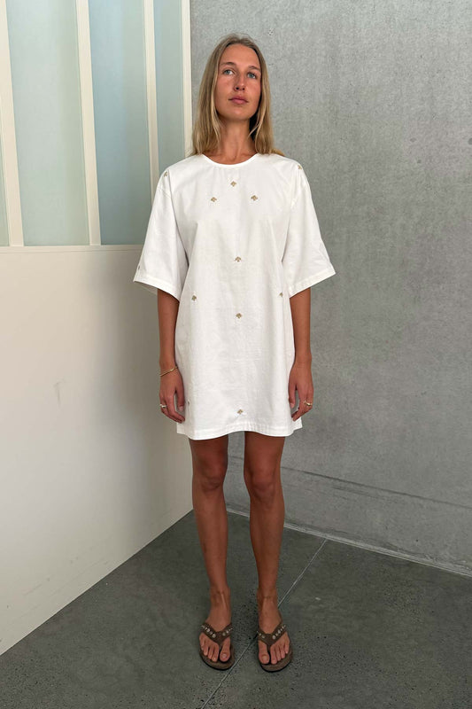 Farrah Embroidered Mini Dress