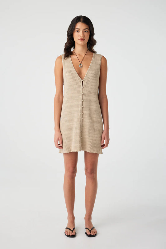 Jude Reversible A-Line Knit Mini Dress - Taupe