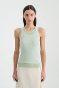 Jani Double-Layer Knit Tank - Mint Contrast
