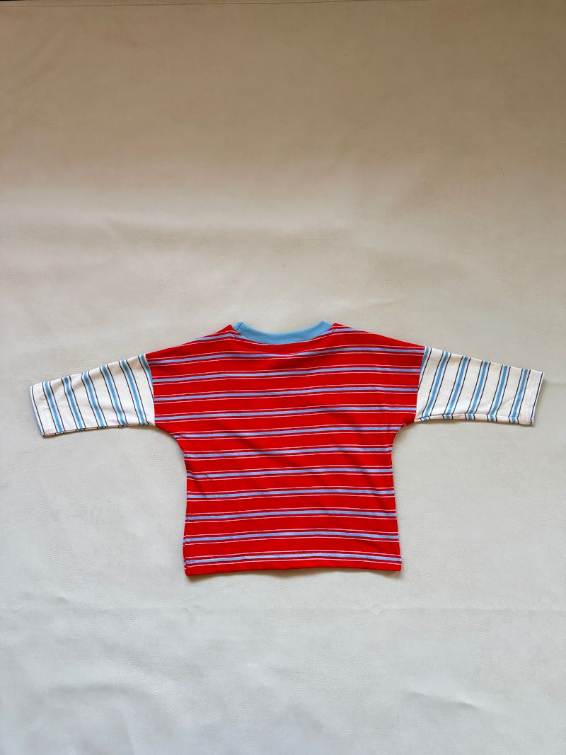 Rowan LS Tee - Poppy/Cream Stripe
