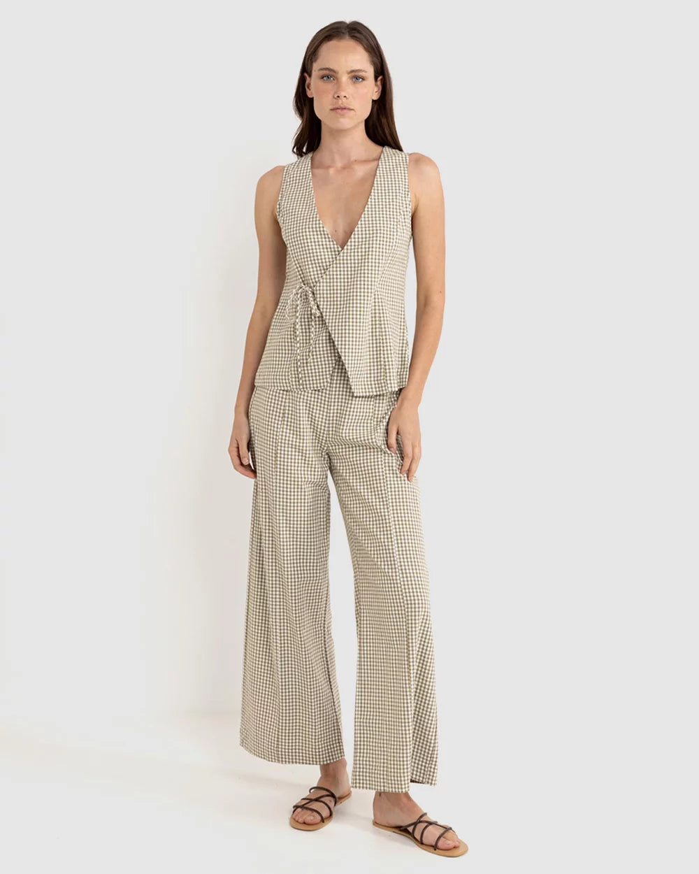 Lola Check Wide Leg Pant