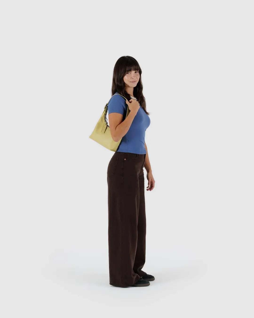 Mini Recycled Leather Shoulder Bag- Straw