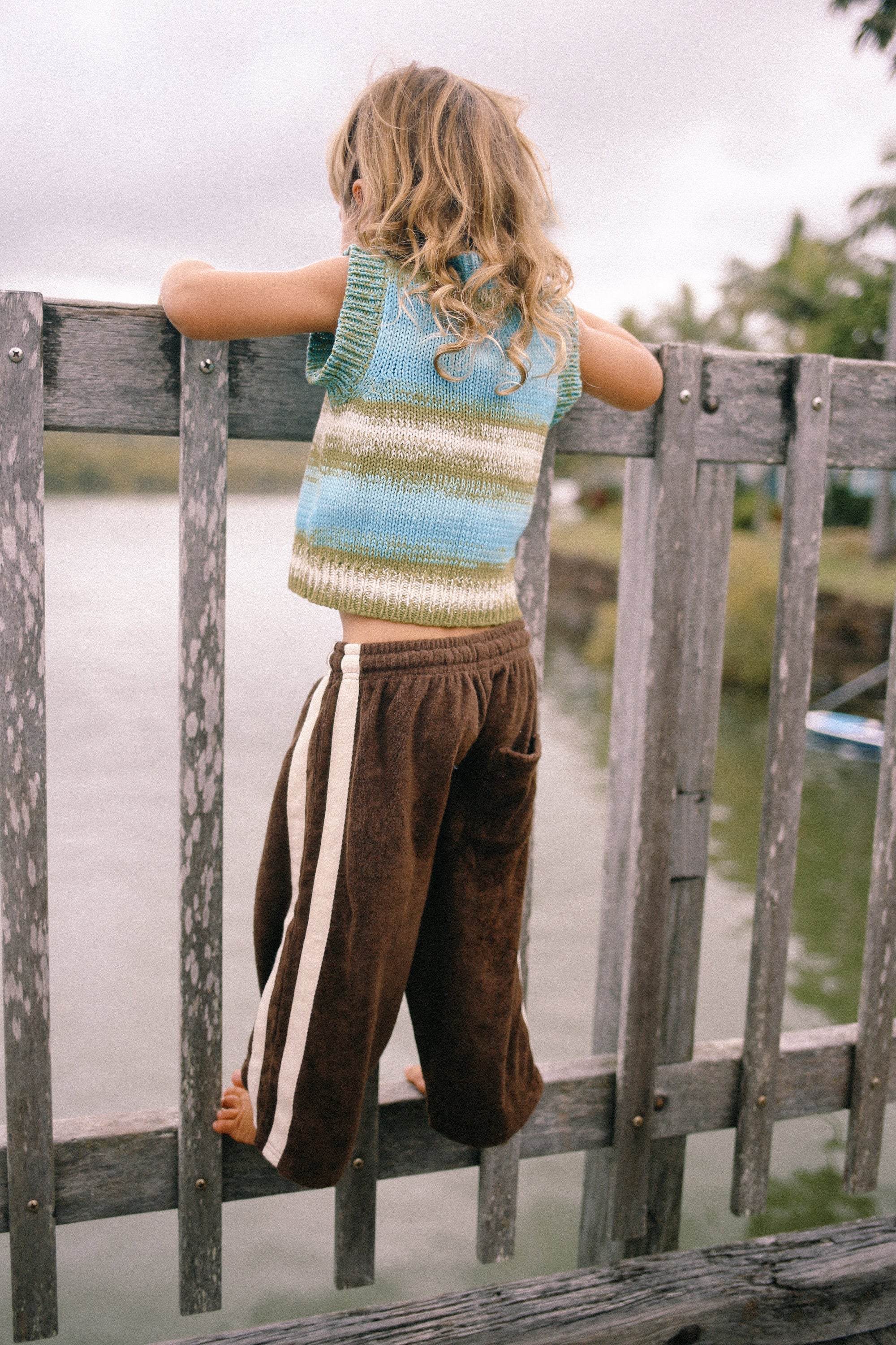 Kids Knit Vest Ocean