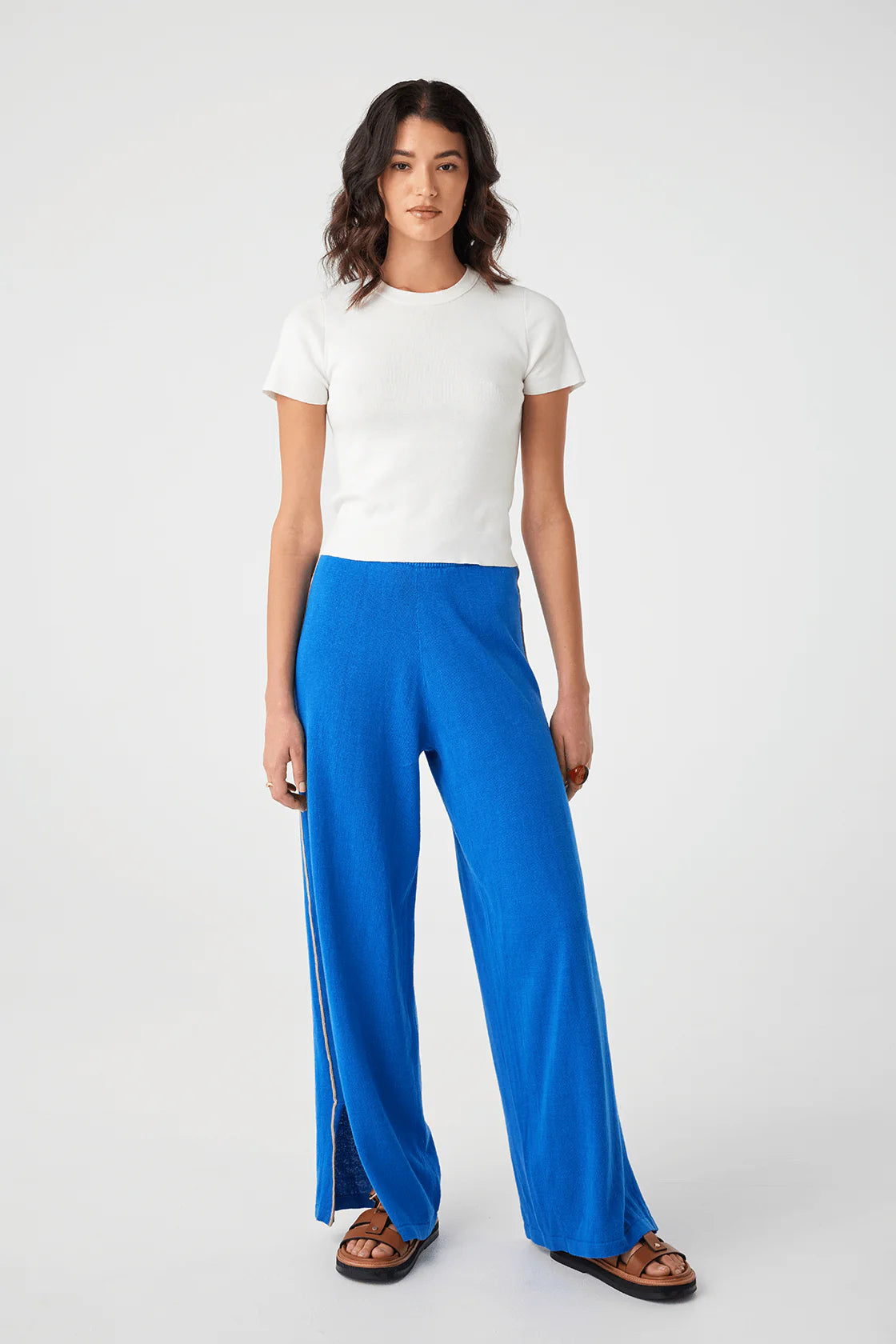 Pippa Wide Leg Pant- French Blue