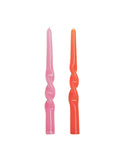 Twisted Dinner Candle Set of 2 - Pink & Orange