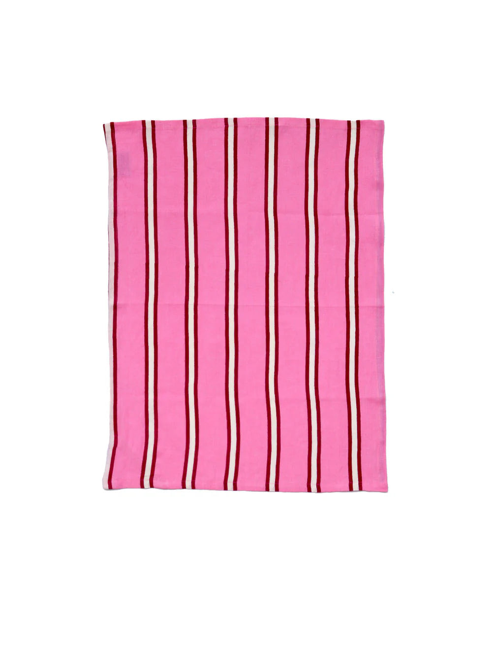 Raspberry Stripe Tea Towel