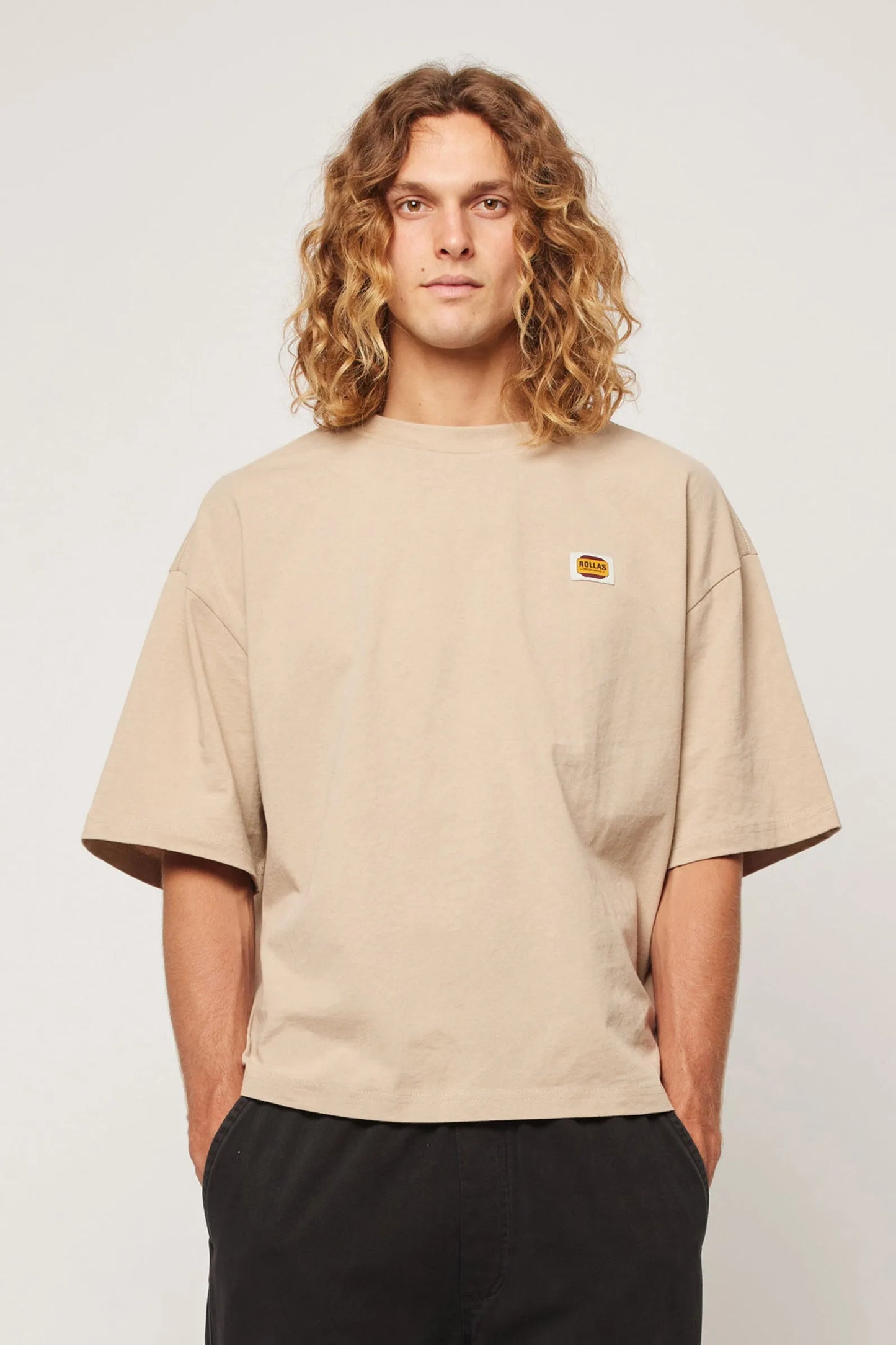 Big Trade Crop Tee- Sand