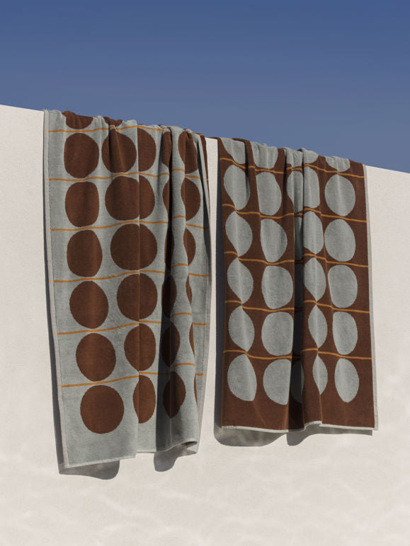 Abacus Beach Towel- Mist/Paprika