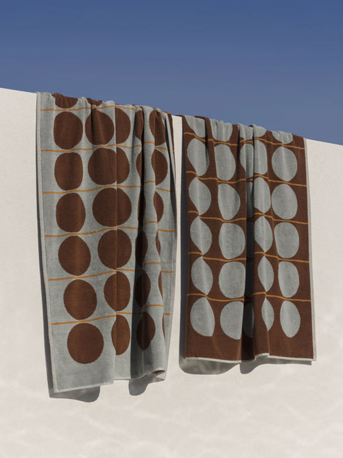 Abacus Beach Towel- Mist/Paprika
