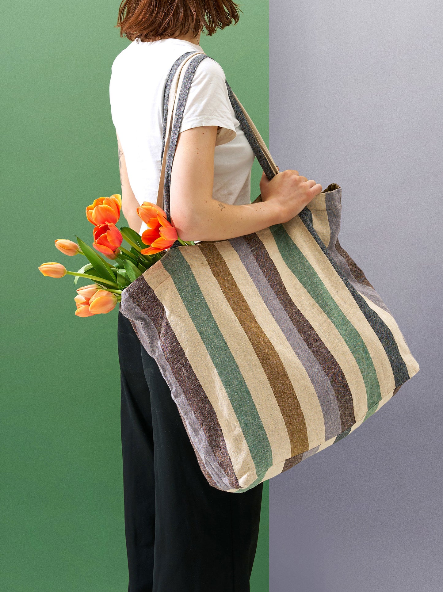 Marra Striped Market Bag- Multi