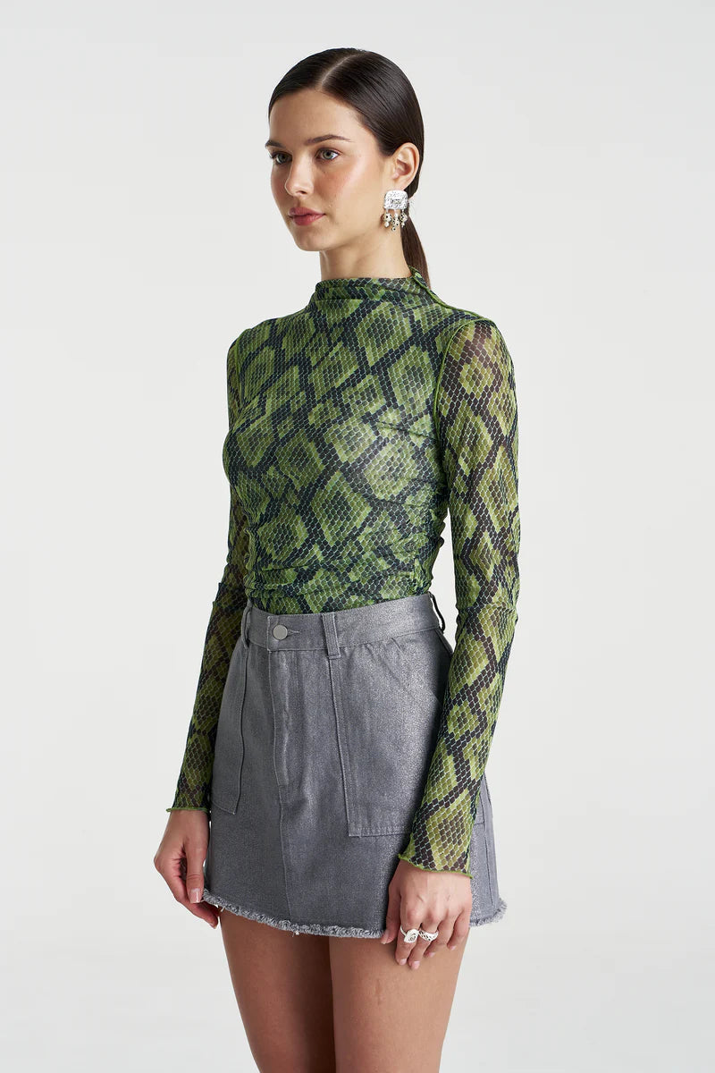 Mesh LS Rouched Skivvy