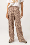 Drifter Floral Wide Leg Pant- Chocolate