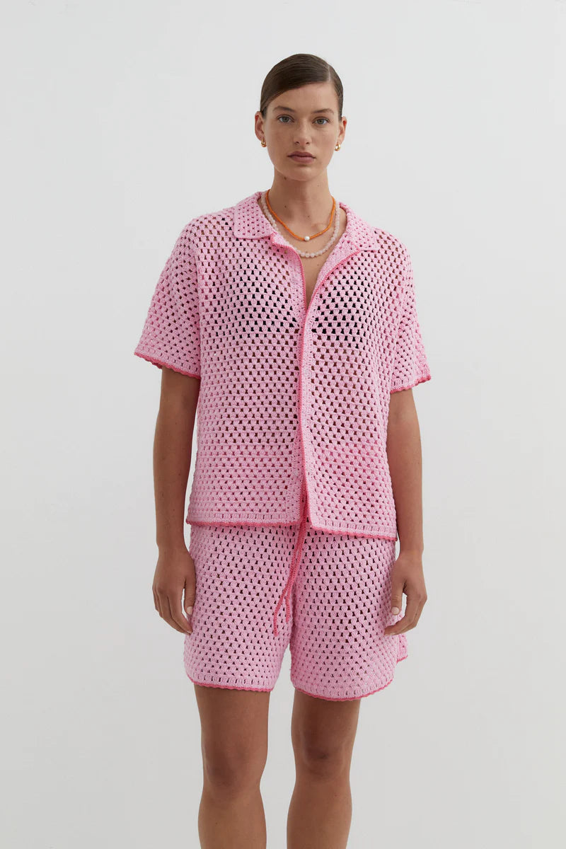 Connie Knit Shirt- Pink