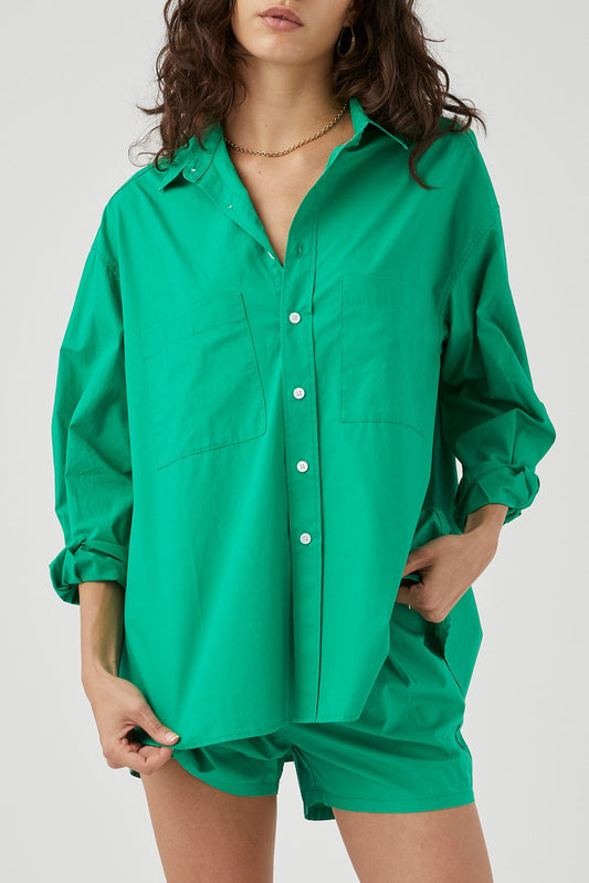 Dylan Long Sleeved Shirt- Emerald