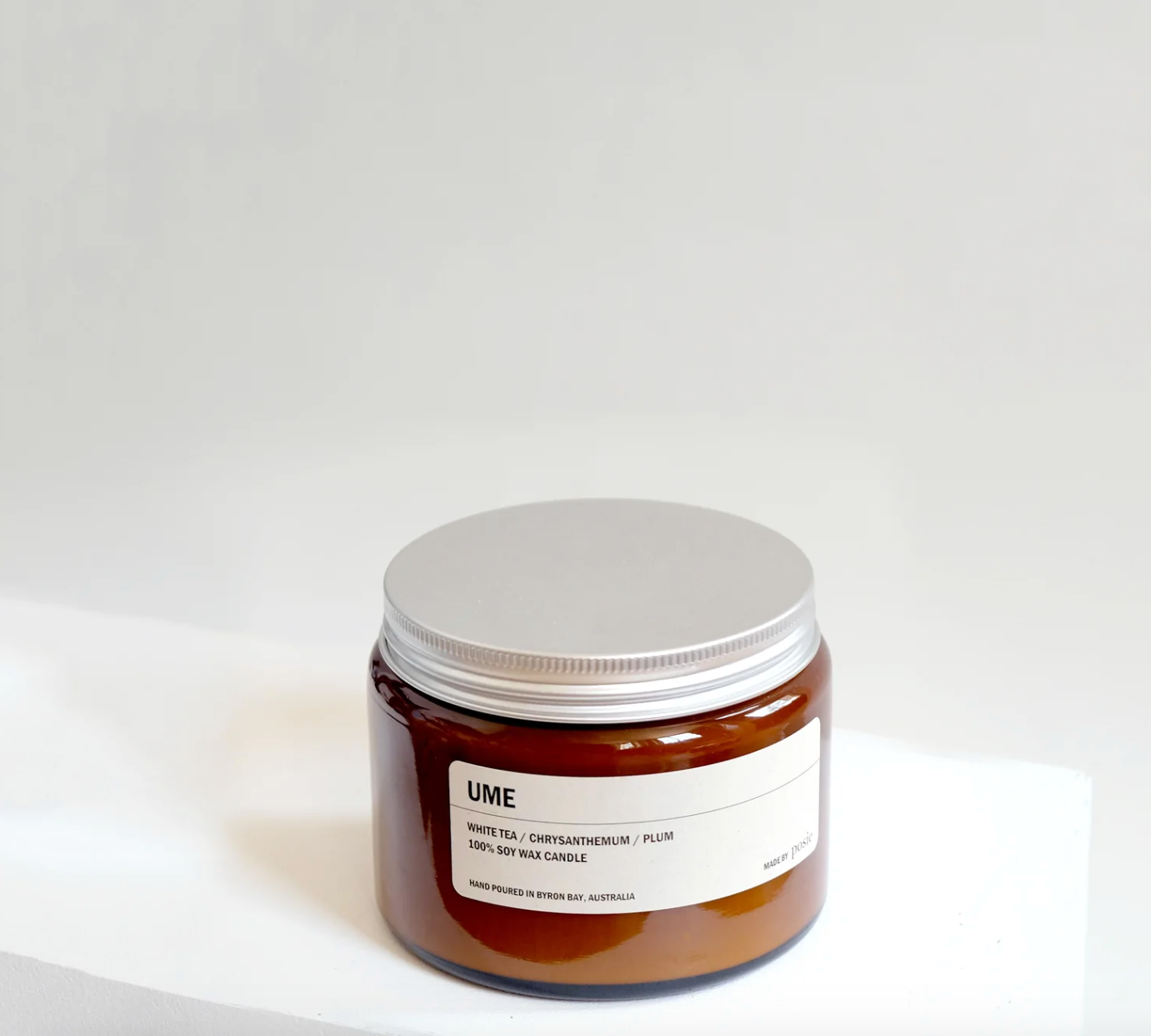 UME: WHITE TEA / CHRYSANTHEMUM / PLUM / LARGE AMBER CANDLE 500G