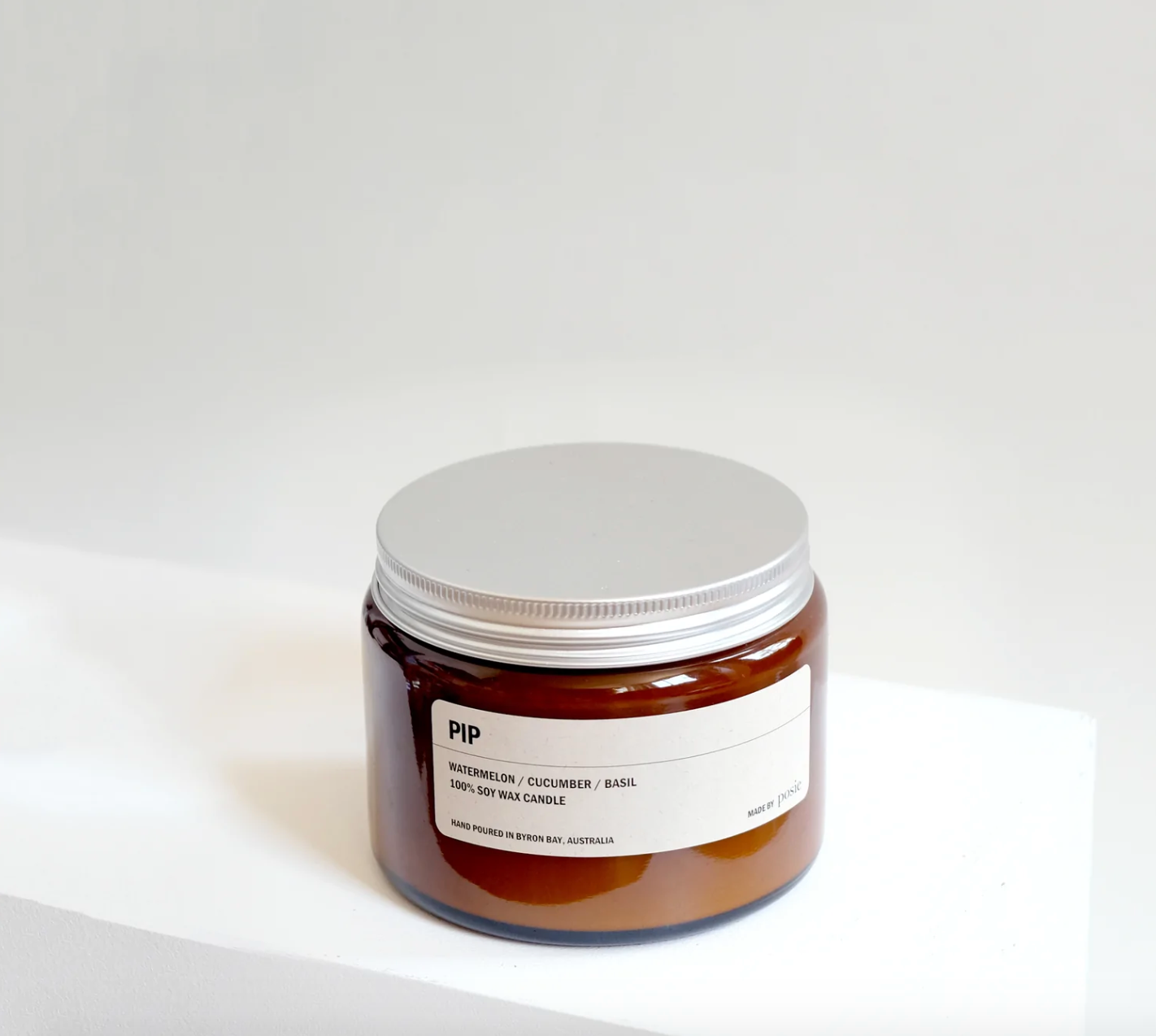 PIP:  WATERMELON / CUCUMBER / BASIL/ LARGE AMBER CANDLE 500G