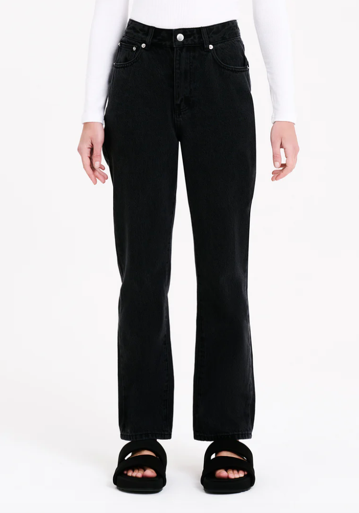 Organic Straight Leg Jean - Washed Black