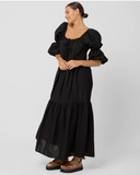 Goldie Tiered Maxi Dress - Black