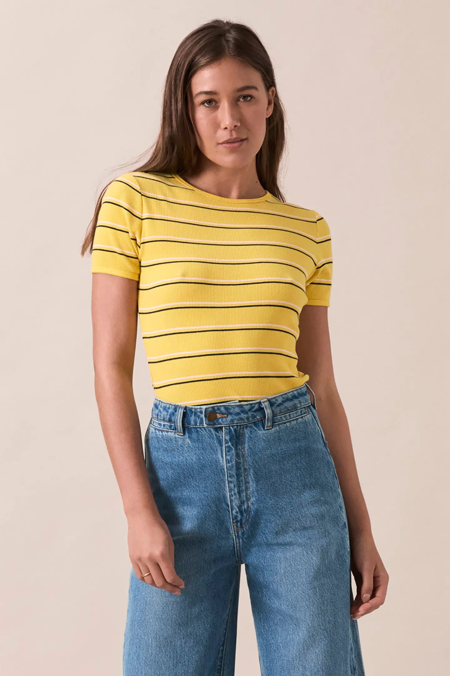 Baby Rib Tee- Sun Stripe